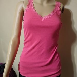 Pink Old Navy size small lace trim tank top